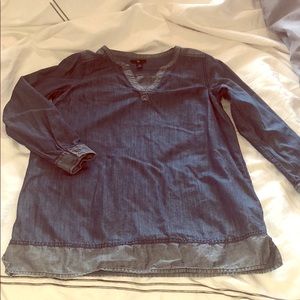 GAP Chambray Denim Tunic Shirt Dress Top Sz M